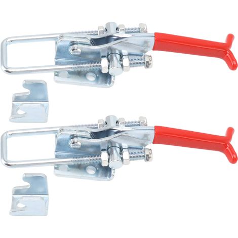 Lot de 2 pinces à genouillère réglables en U, en fer galvanisé, à dégagement rapide et robuste, pour porte de boîte (1/5)