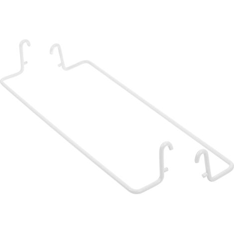 Porte-serviettes Lot de 2 Pièces Extensible en Acier Inoxydable Blanc Installation Facile et Fiable Compatible Panneaux Perforés Standards pour Boutique ou Salon (1/5)