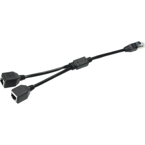 Répartiteur RJ45 mâle à 2 femelles un à deux câble adaptateur réseau Ethernet LAN (1/5)