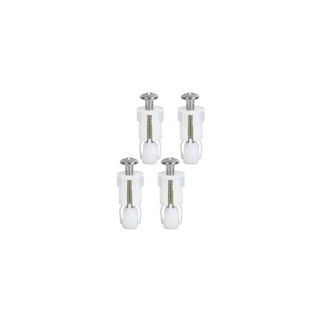 Lot de 4 raccords et fixations de siège de toilette, vis de couvercle de toilette, kit de pièces de rechange universelles pour abattant de toilettes, kit de pièces de rechange pour couvercles de (1/4)