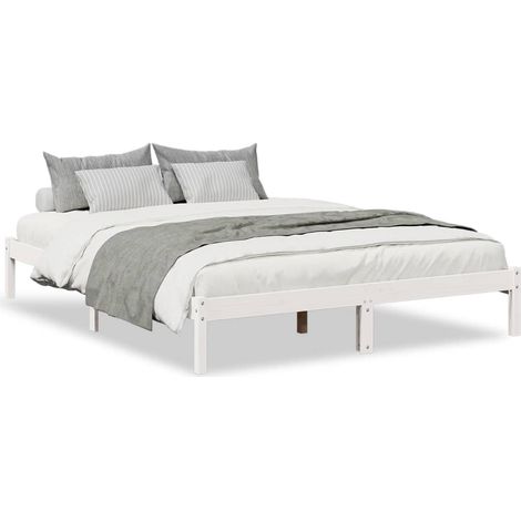 Maison Exclusive - Letto Extra Lungo senza Materasso Bianco 140x220 cm in Pino