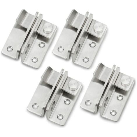 6 Pcs 44MM Ouverture à droit Loquet à bascule Serrure de sécurité pour porte Acier inoxydable brossé (1/4)