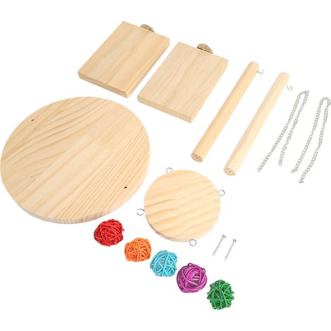 Plateforme de balançoire pour hamster, jouet d'enrichissement en bois à double couche pour hamster nain, gerbille, perruche et pinson (1/5)