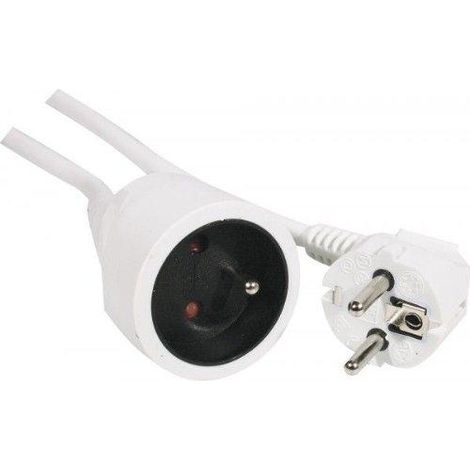 Perel Extensión eléctrica 10 m Blanco 3G1.5