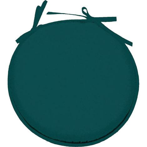 Galette de chaise couleur canard ronde en polyester (1/2)