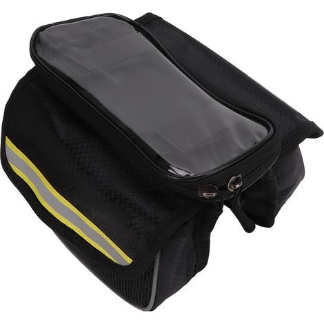 Transparente Fahrradhandytasche aus 600D-Nylon mit stoßfester TPU-Folie und hohem Schutz, für Handys von 4,8 bis 5,7 Zoll, gelb (1/5)