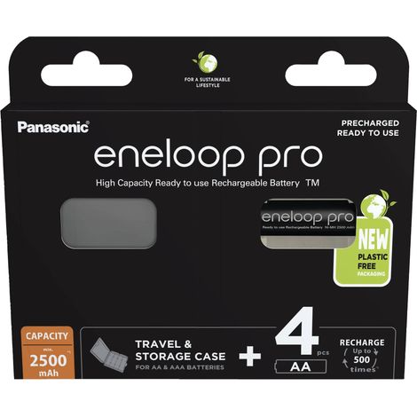 Pile rechargeable LR6 (AA) NiMH eneloop eneloop pro HR06 +Box 2500 mAh 1.2 V 4 pc(s) X926452