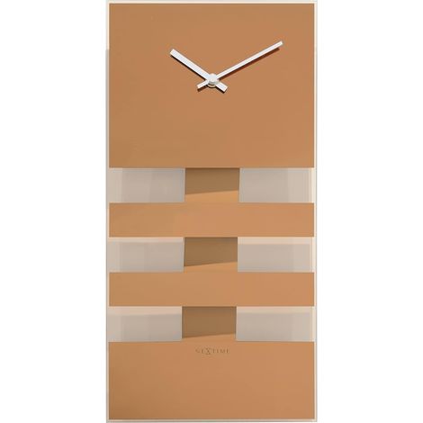 NeXtime Bold Stripes Uhr de Wand, Glas, Kupfer, 38cm x 19cm