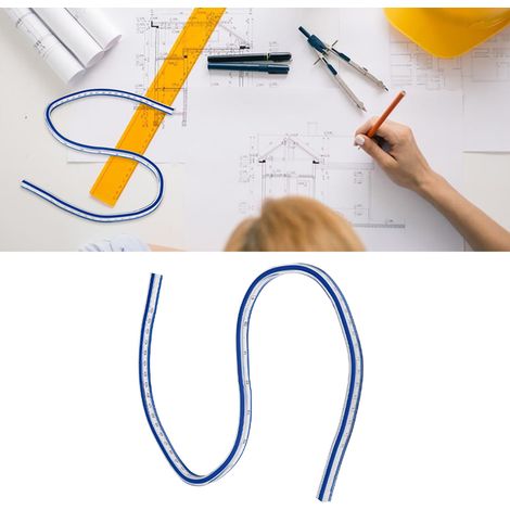 Règle courbe flexible 60cm pour dessin, couture et conception graphique