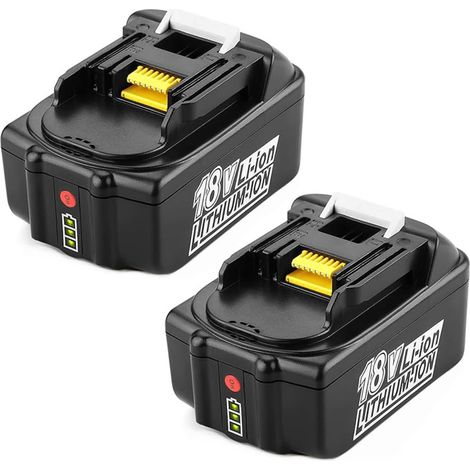 2x Batteries 18V 5.0Ah pour Makita BL1850B BL1860B BL1830B BL1840B LXT-400 avec indicateur LED