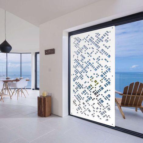 PIXEL - Pannello in PVC traforato - Parasole - Misura: 98x198 cm - Colore: bianco (1/3)