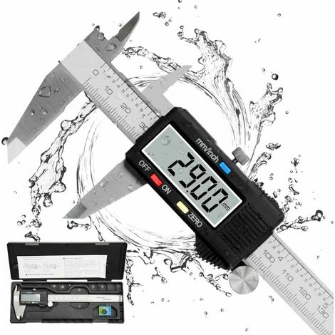 Pied a Coulisse, Pied à Coulisse Digital 150mm Acier Inoxydable Grand Écran LCD Précision Réglable 0.01mm, mm/inch conversion, Résiste aux Eclaboussures, Mesure de l'industrie domestique RUIOIU (1/5)