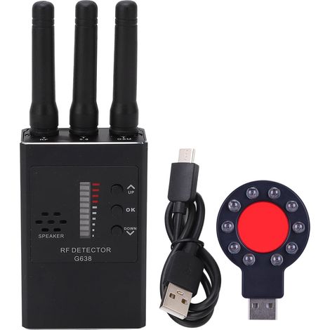 Détecteur d'espion discret ultra-sensible léger vibration sonore alerte anti GPS RF scanner signal