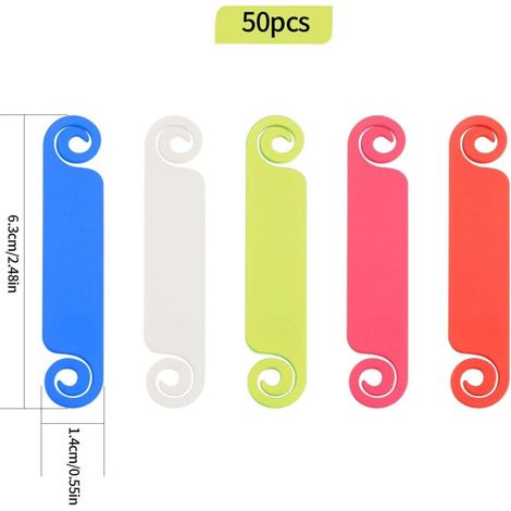 Paquete de 50 etiquetas de identificación de cables, etiquetas multicolores para marcar cables, sistema de marcado, gestión de cables.