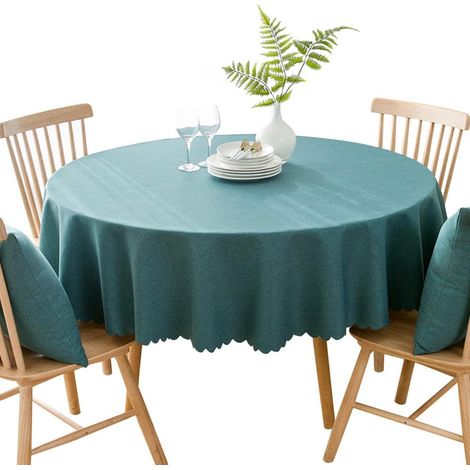 Runde Tischdecke wasserdicht & fleckresistent, 120cm, Blaugrün