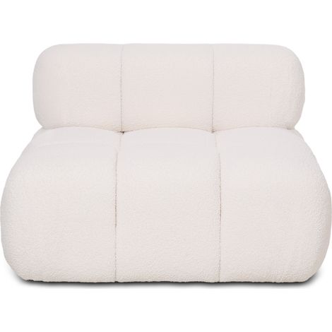 Fauteuil Rembourré En Tissu Bouclé - Compatible Avec Le Canapé Modulaire Bianca Blanc (1/4)
