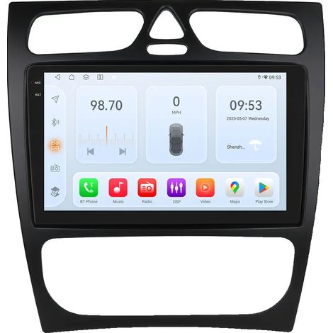 Autoradio, touchscreen, alta risoluzione, compatibile con Mercedes Benz Classe C/Classe CLK, QS8 (8 core - 8 GB 128 GB) (1/2)