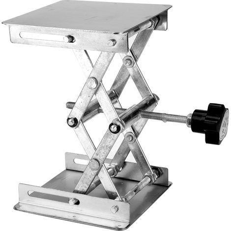 Plateforme élévatrice de laboratoire en acier inoxydable avec support pour ciseaux 100100160 mm (poignée noire) (1/5)