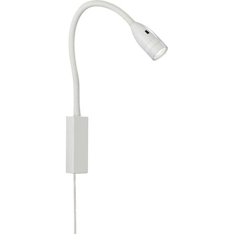 LED Schwanenhals Leseleuchte STEN Weiß dimmbar, Breite 4cm