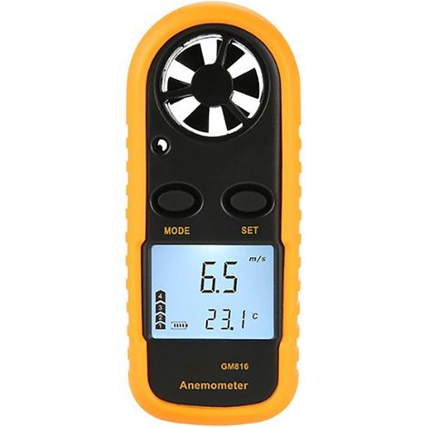 Anémomètre Portatif, Compteur De Vitesse du Vent, Anémomètre Numérique De Jauge De Vitesse De Testeur De Froid pour l'agriculture Industrielle (1/5)