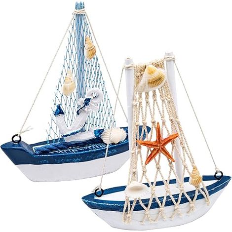 Maquette de voilier en deux parties, décoration méditerranéenne (1/4)