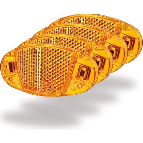 Reflectores para radios, juego de 4 piezas, 8 cm, con abrazadera metálica y resistentes a roturas, altamente reflectantes (1/5)