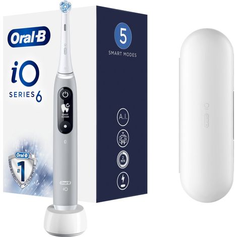 Oral-B  Cepillo de dientes  Serie iO 6  Recargable  Para adultos  Incluye 1 cabezal  5 modos de cepillado  Gris Ópalo (1/4)