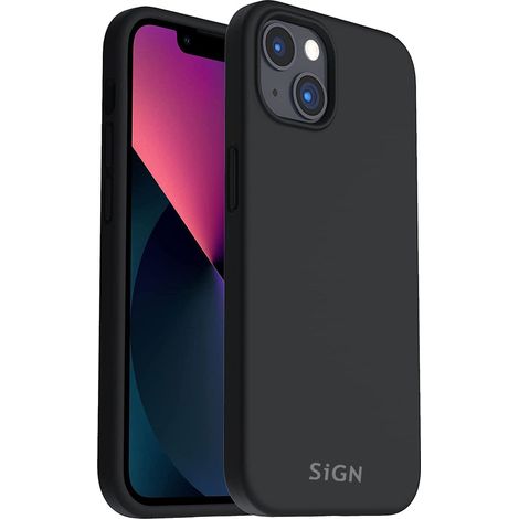 Coque en silicone liquide pour iPhone 14 Plus - Noir