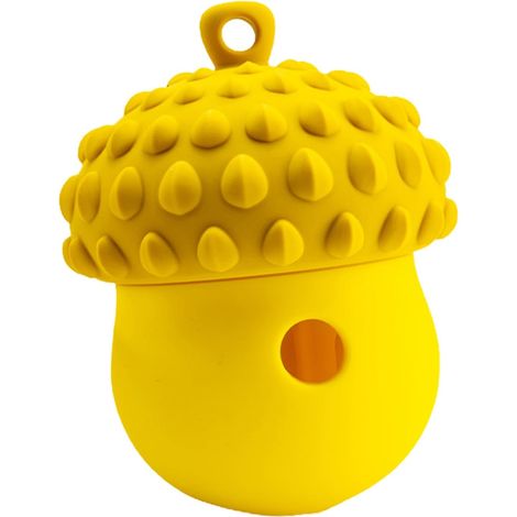 Hundeleckerli-Spielzeug – leicht zu reinigendes Trainingsspielzeug  Snackball für kleine Hunde mit Zahnpflegefunktion, interaktiver eichelförmiger Intelligenz-Futterspender, geeignet für Indoor-Spiel,