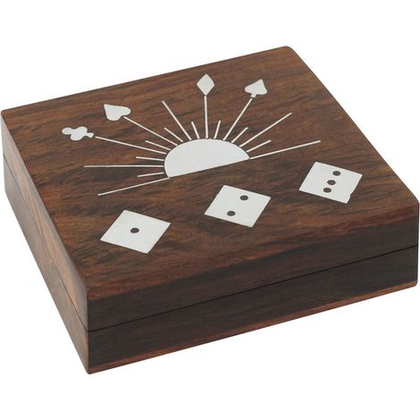 Holzbox für Karten- und Würfelspiele – Klassischer Stil