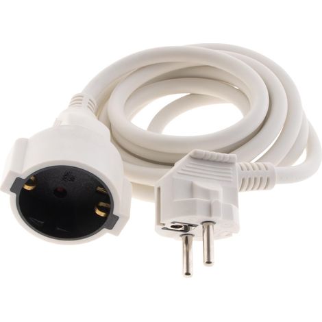 Zenitech - Prolunga Schuko HO5VV-F, 3G1,5 mm², 2 m, colore: bianco (1/4)