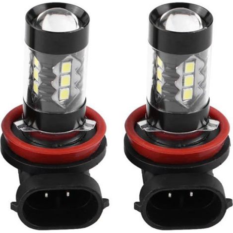 2 Pcs H11 H8 LED Ampoules Antibrouillard, 12V-24V 80W Voiture Haute Puissance Lumineux LED Brouillard Ampoules Diurnes (1/5)
