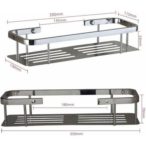 Serviteur de Douche en Acier Inoxydable 35 cm – Étagère Murale pour Salle de Bain et Cuisine – Rangement Robuste et Élégant (1/3)