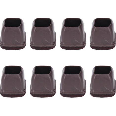 Ensemble de 8 protège-pieds de chaises et de chaises en TPE, marron, taille M. (1/5)