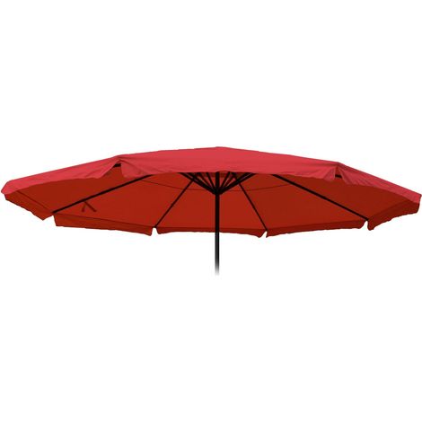 [NEUWERTIG] Ersatz-Bezug für Sonnenschirm Carpi Pro, Gastronomie Marktschirm mit Volant Ø 5m, Polyester bordeaux