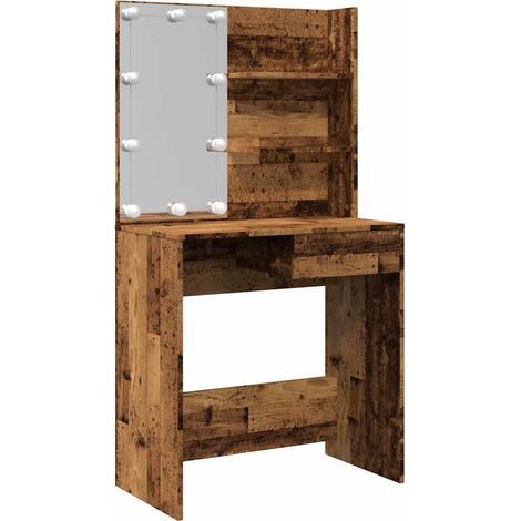 Coiffeuse，Table de maquillage avec LED vieux bois 74,5x40x141 cm CFW594462 (1/5)