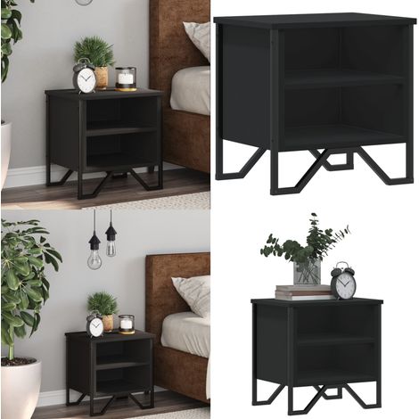 vidaXL Table de chevet Noir 40 x 30 x 40 cm Aggloméré (1/5)