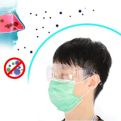 Lunettes de protection coupe-vent pour le vélo et le travail de bureau, résistantes aux éclaboussures et à la poussière, non toxiques et dotées de verres respirants. Conviennent aux hommes et aux femm (1/5)