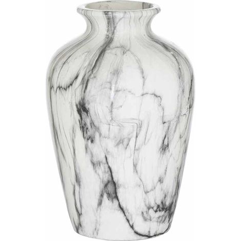 Marble Chours Vase - Ceramic - L22 x W22 x H33 cm - Grey/White