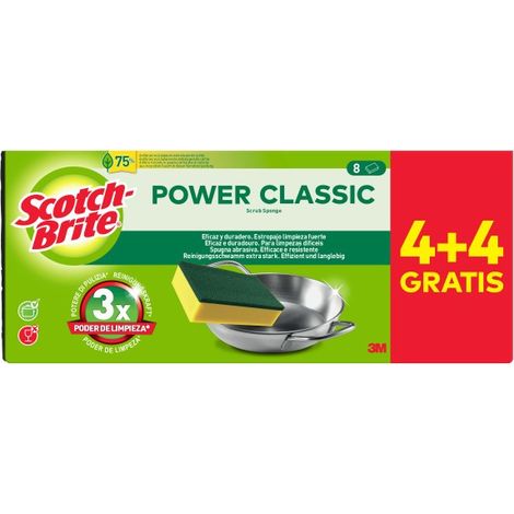 Spugna di fibra verde 4+4 unità gratuite power classic laminato