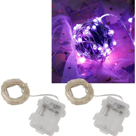 LED-Lichterkette mit vier mehrfarbigen Kupferdrähten (2er-Set), per Fernbedienung synchronisiert, 16 blinkende Farben, Glühwürmcheneffekt, für den Außenbereich, ideal für Weihnachten. (1/5)