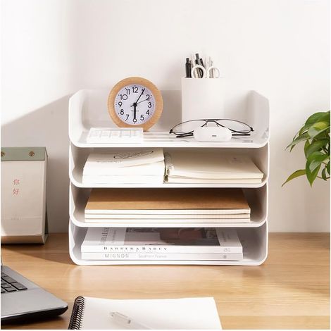 Lot de 4-stufige empilablese A4-porte-documents organise-documents-organisateur pour Büro (1/5)