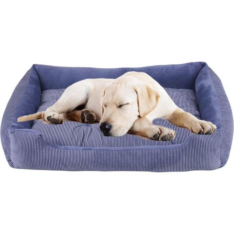 Flauschiges Hundebett orthopädisch für kleine/mittelgroße Hunde, waschbar, blau 50x38