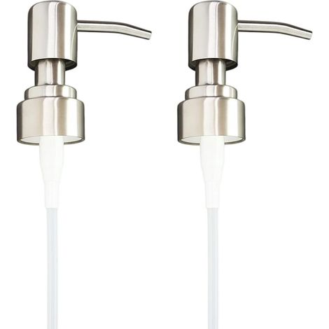 2 pcs pompe pour distributeur de savon, acier inoxydable brossé, universelle pour bouteilles de cuisine et salle de bain (1/5)