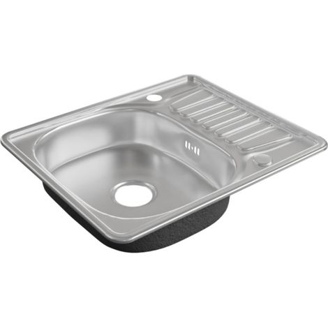 Evier PMR en inox 1 bac + égouttoir EVINOX 58 cm x 48 cm (1/3)