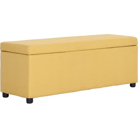 Bank mit Staufach 116 cm Gelb Polyester