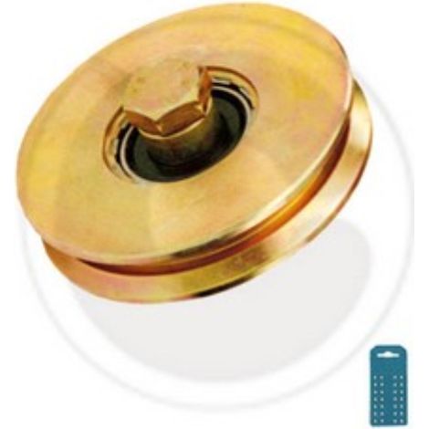 roue de secours pour portails avec palier boulon 1 Rainure en Y 80 mm