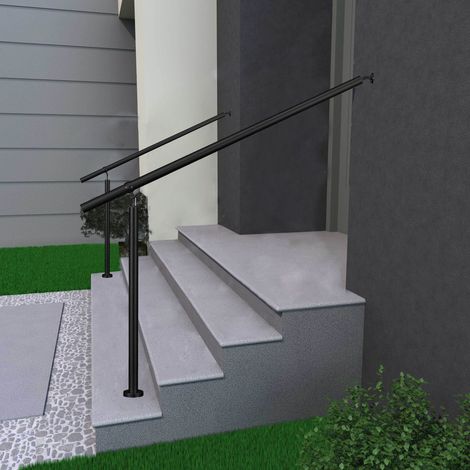 Océan Kit garde-corps 120cm - inoxydable 201 -Rampe d'escalier Noir mat - pour entrée de jardin ou de maison - Usage intérieur/extérieur