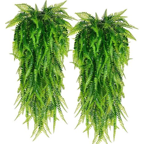 Fougère Artificielle - Guirlande Suspension 84 cm - Feuillage Synthétique pour Décoration Murale Intérieure Extérieure - 2 Pièces (1/5)
