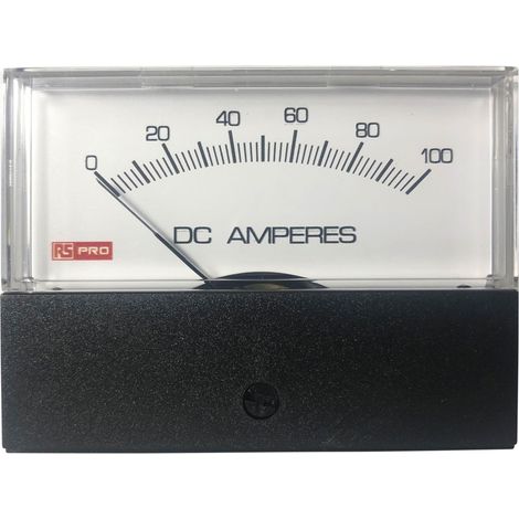 Ampèremètre analogique de panneau V c.c. RS PRO, 76mm x 74mm ( Prix pour 1 ) (1/3)